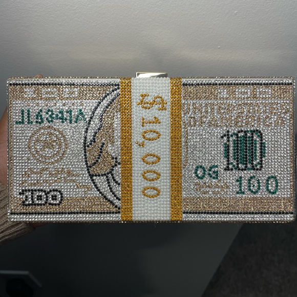Money Rhinestone Clutch-Bag - Picture 9 of 10